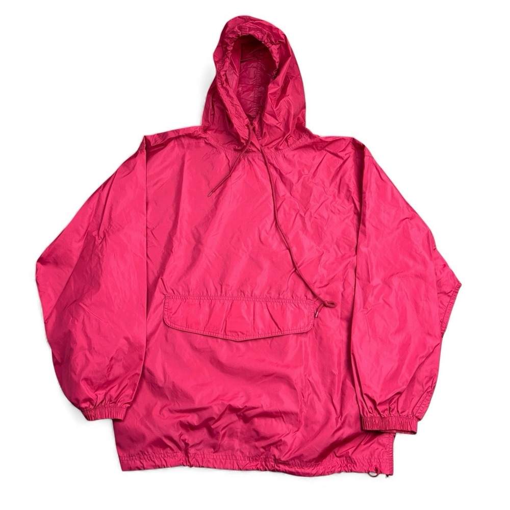 Vintage 90s Gap Jacket Mens Large Red Nylon Hooded Anorak Windbreaker